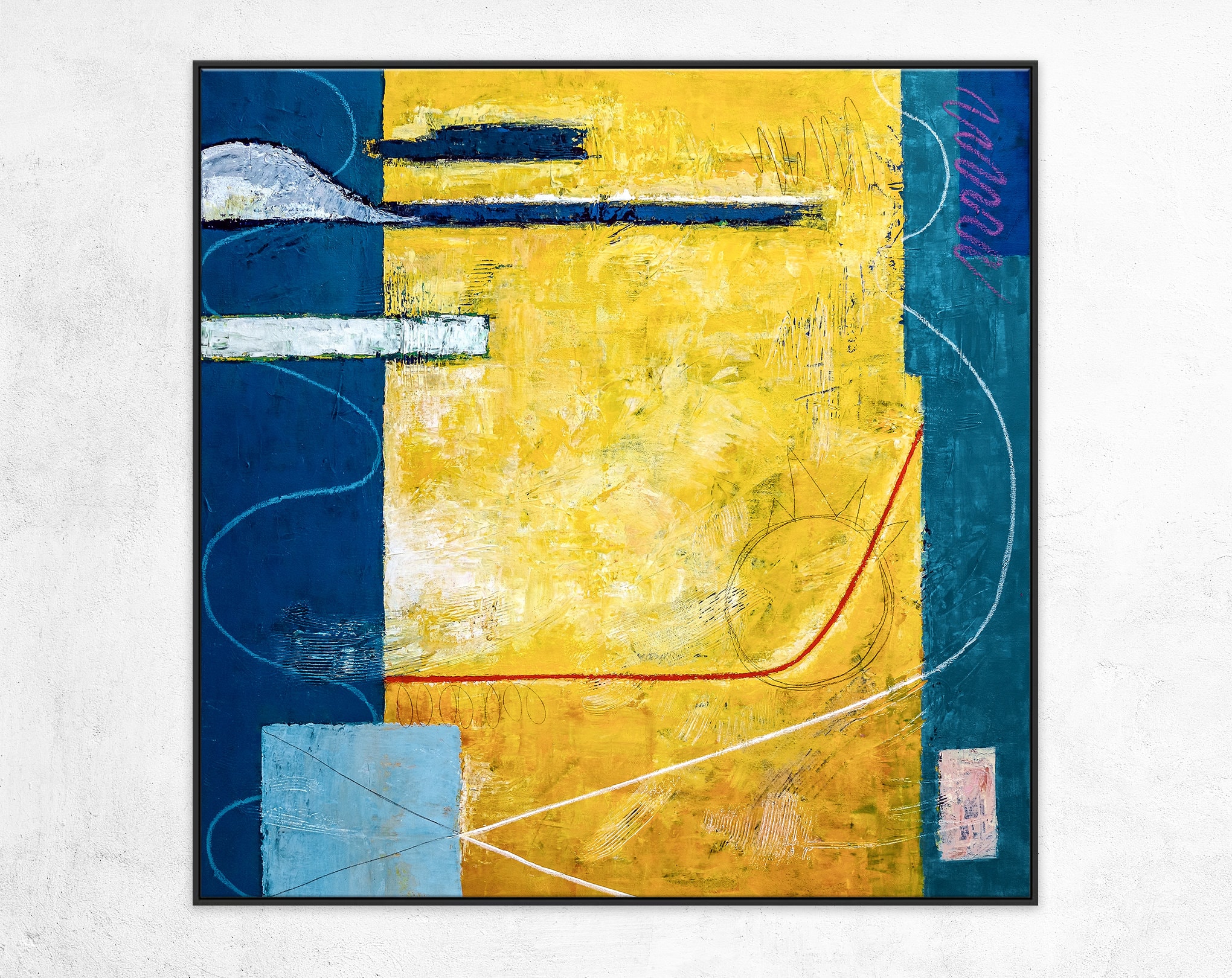 Vibrant Original Abstract Acrylic Painting for Contemporary Spaces, Large Expressionist Colorful Modern Canvas Art ｜ Summer time