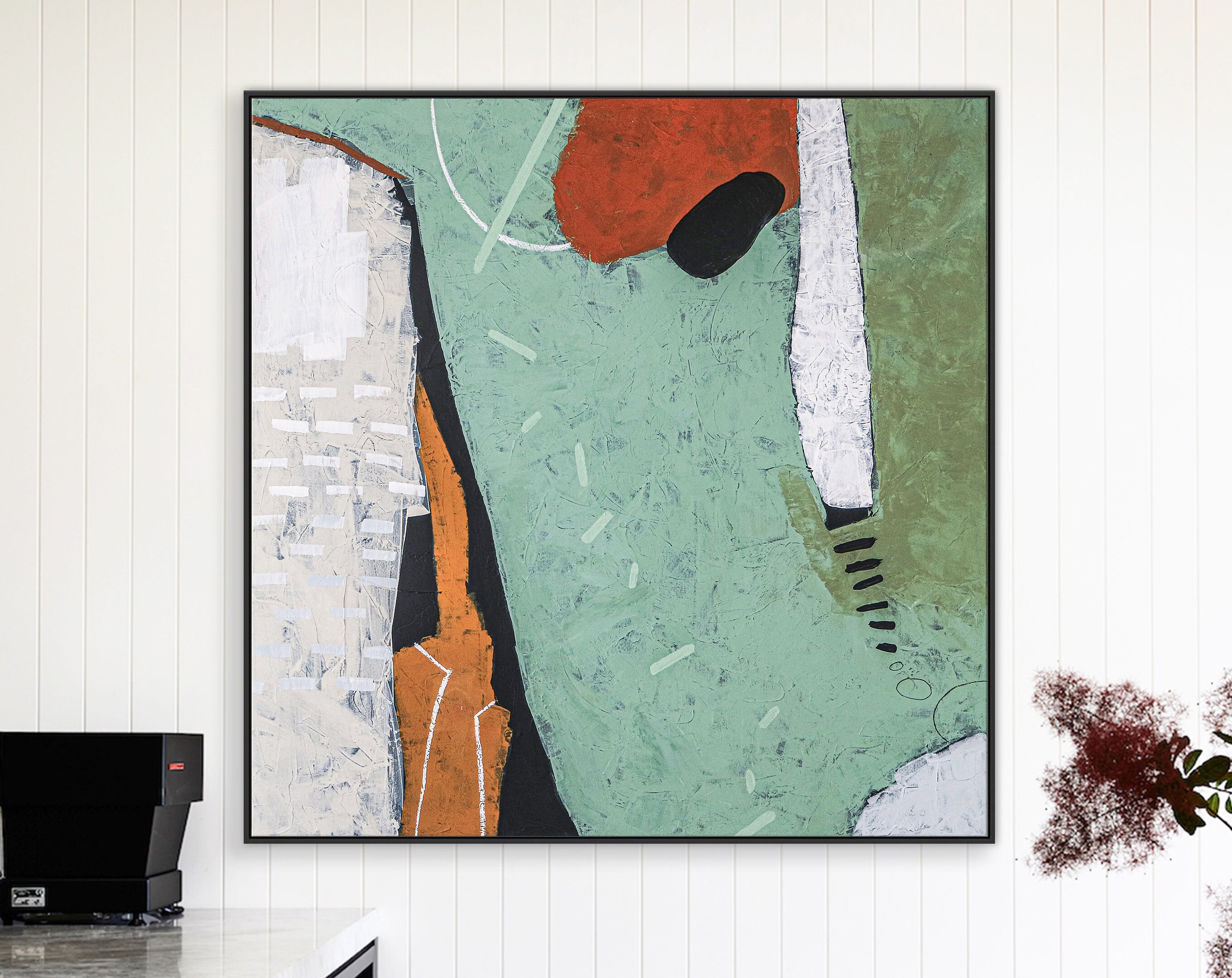 Bold Composition in Abstract Original Acrylic Painting, Exploration in Expressionist Large Modern Canvas Wall Art ｜ Somnus