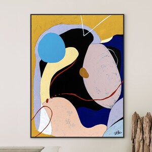 Vibrant Colors Original Abstract Painting, Modern Acrylic Canvas Wall Art for Living Room | Catalytic