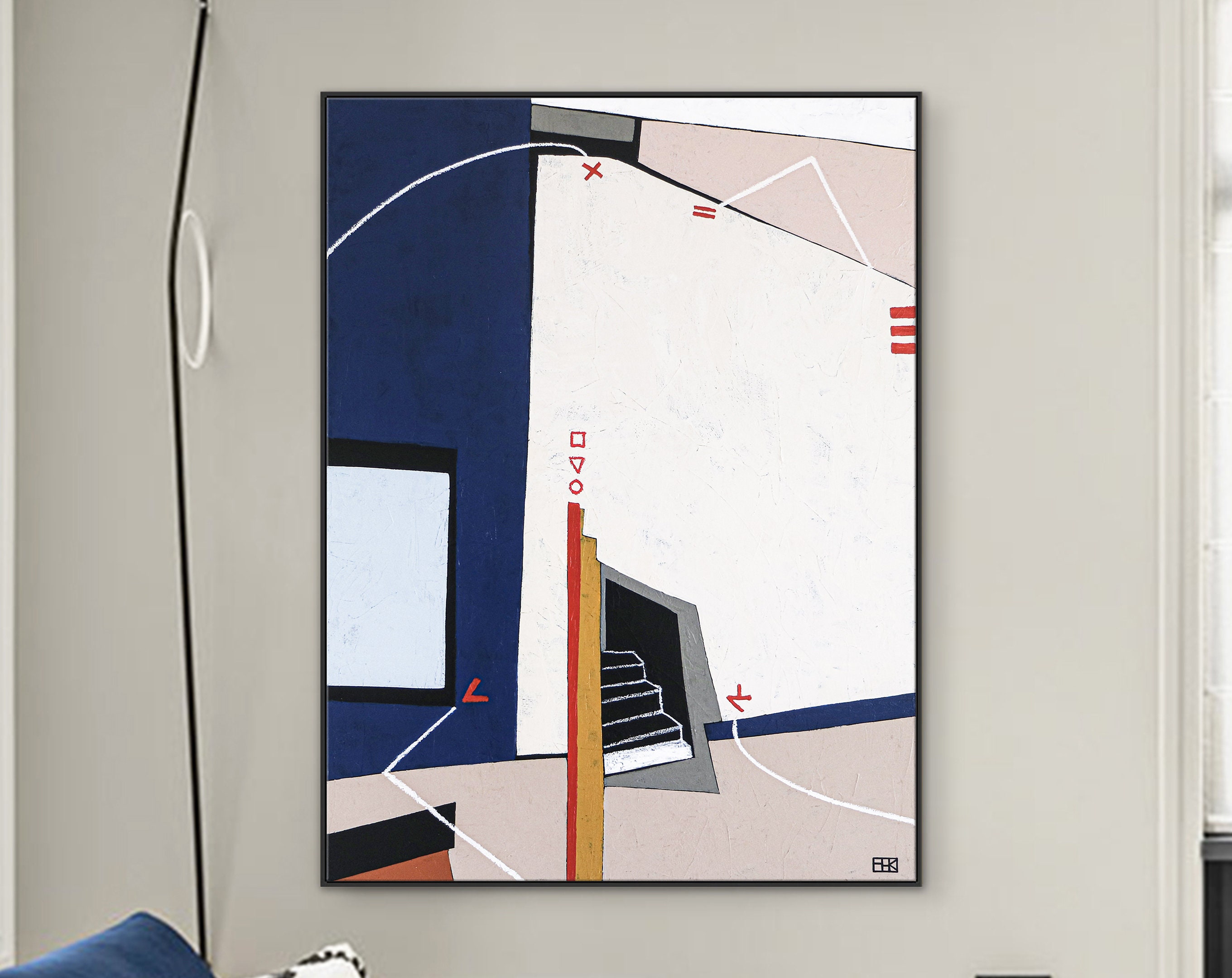 Sophisticated Geometric Abstract Painting, Modern Canvas Wall Art for Your Living Room and Office ｜ Fore