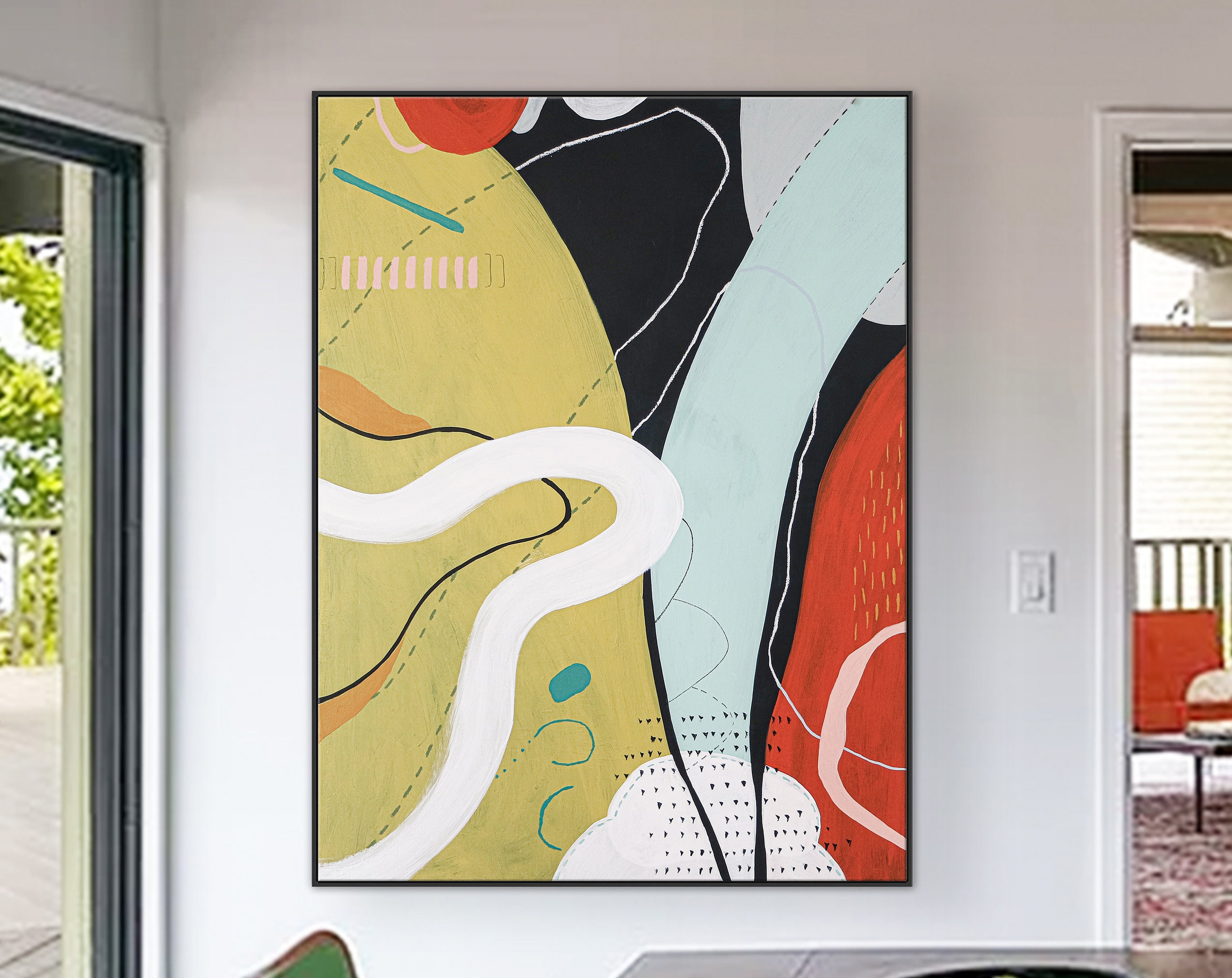 Unveiling an Old Story Through Modern Original Abstract Acrylic Painting, Contemporary Colorful Canvas Wall Art ｜ Iyagi