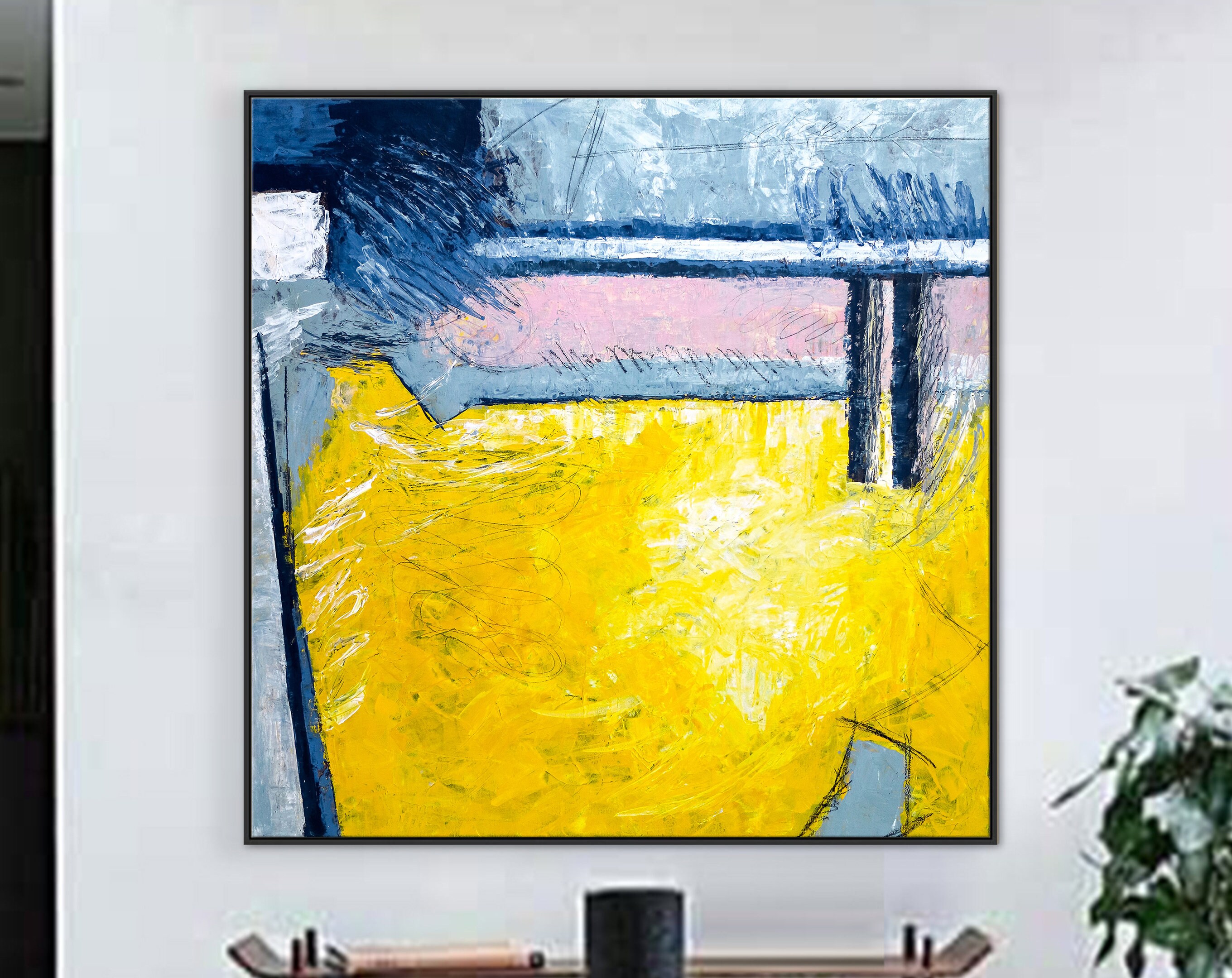 Bold Compositions in Modern Abstract Original Acrylic Painting, Expressionism Large Canvas Colorful Wall Art ｜ Reinforce