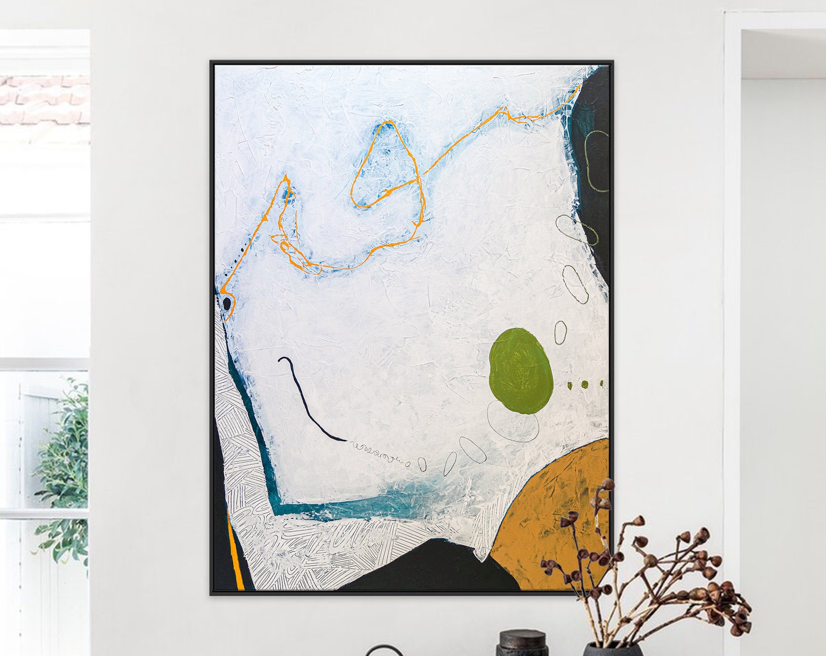 Surreal Dreams in Minimalist Modern Original Abstract Acrylic Painting, Large Calm & Peaceful Canvas Wall Art ｜ Ambulo