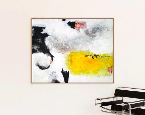 抽象画 – オリジナルウォールアート – キャンバスに描かれた大きな油絵 