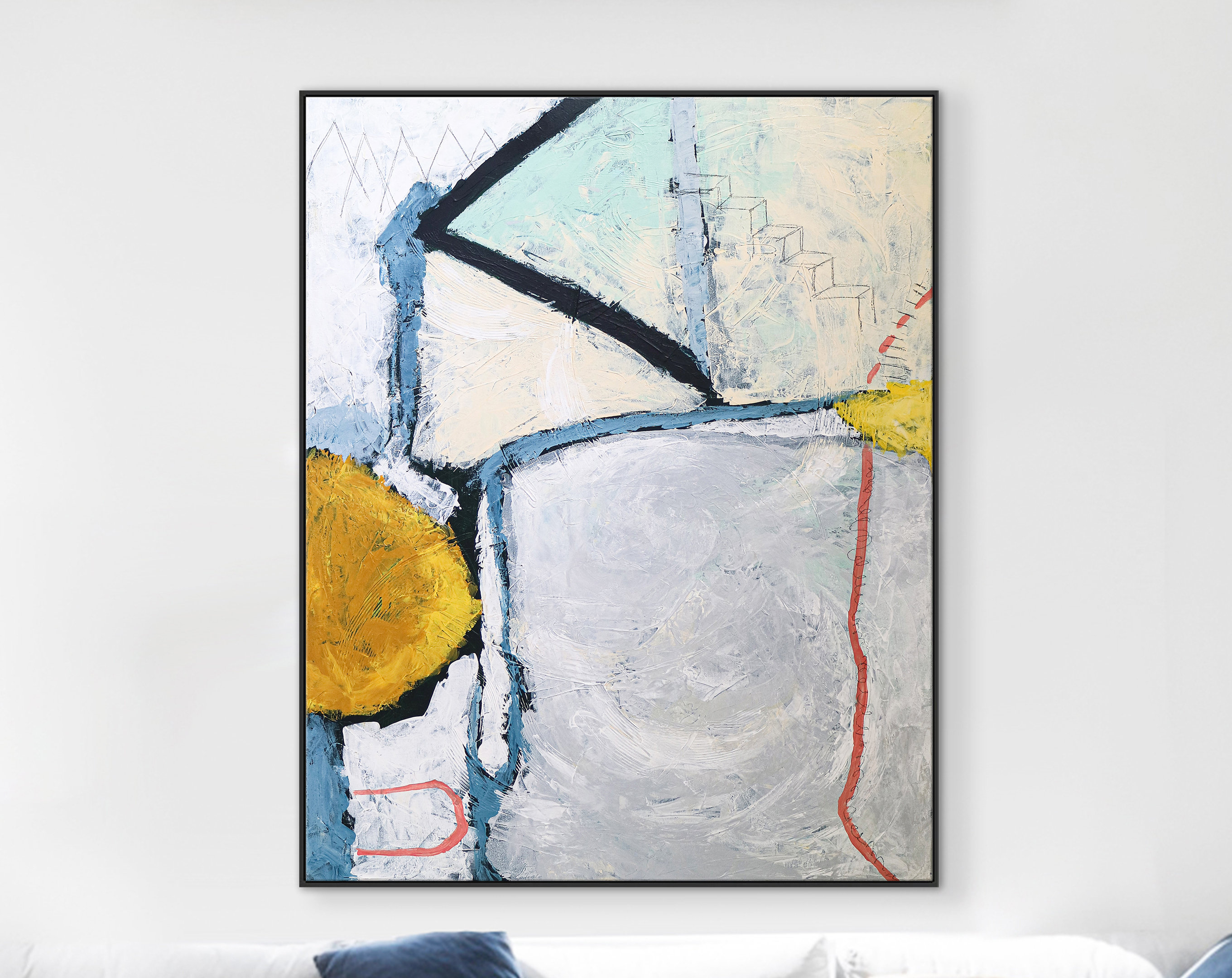 Bold Composition in Original Modern Abstract Acrylic Painting, Canvas Wall Art Inspired by Inner Self-Discovery Journey ｜ A way in