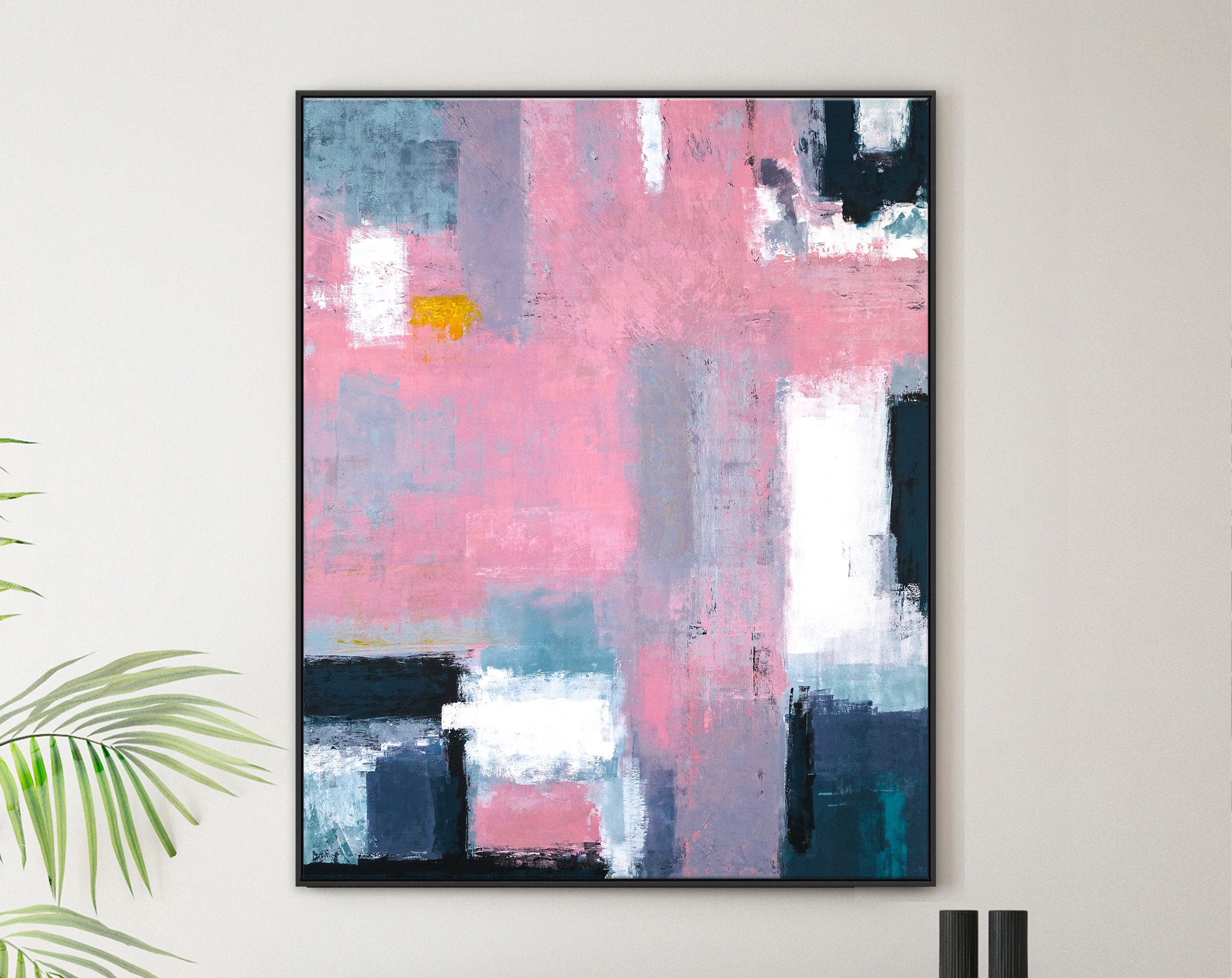 Modern Abstract Original Acrylic Painting Emphasizing the Ambiguity of Boundaries, Large Canvas Wall Art ｜ Compassion