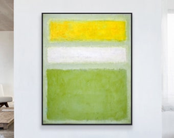 Original Abstract Painting of Rothko-Inspired, Large Modern Canvas Wall Art in Conveying Warmth and Peace | Meadow