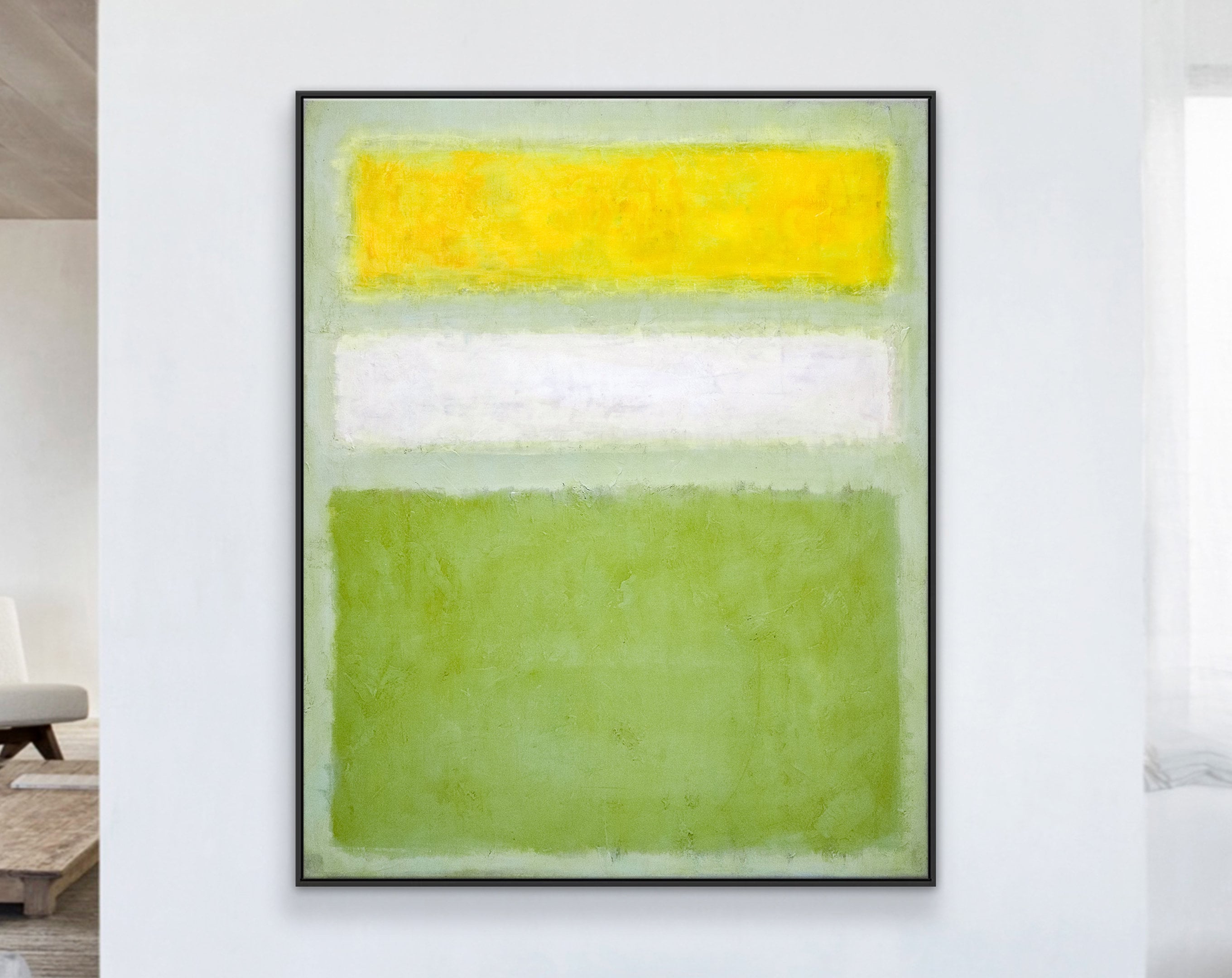 Original Abstract Painting of Rothko-Inspired, Large Modern Canvas Wall Art in Conveying Warmth and Peace ｜ Meadow