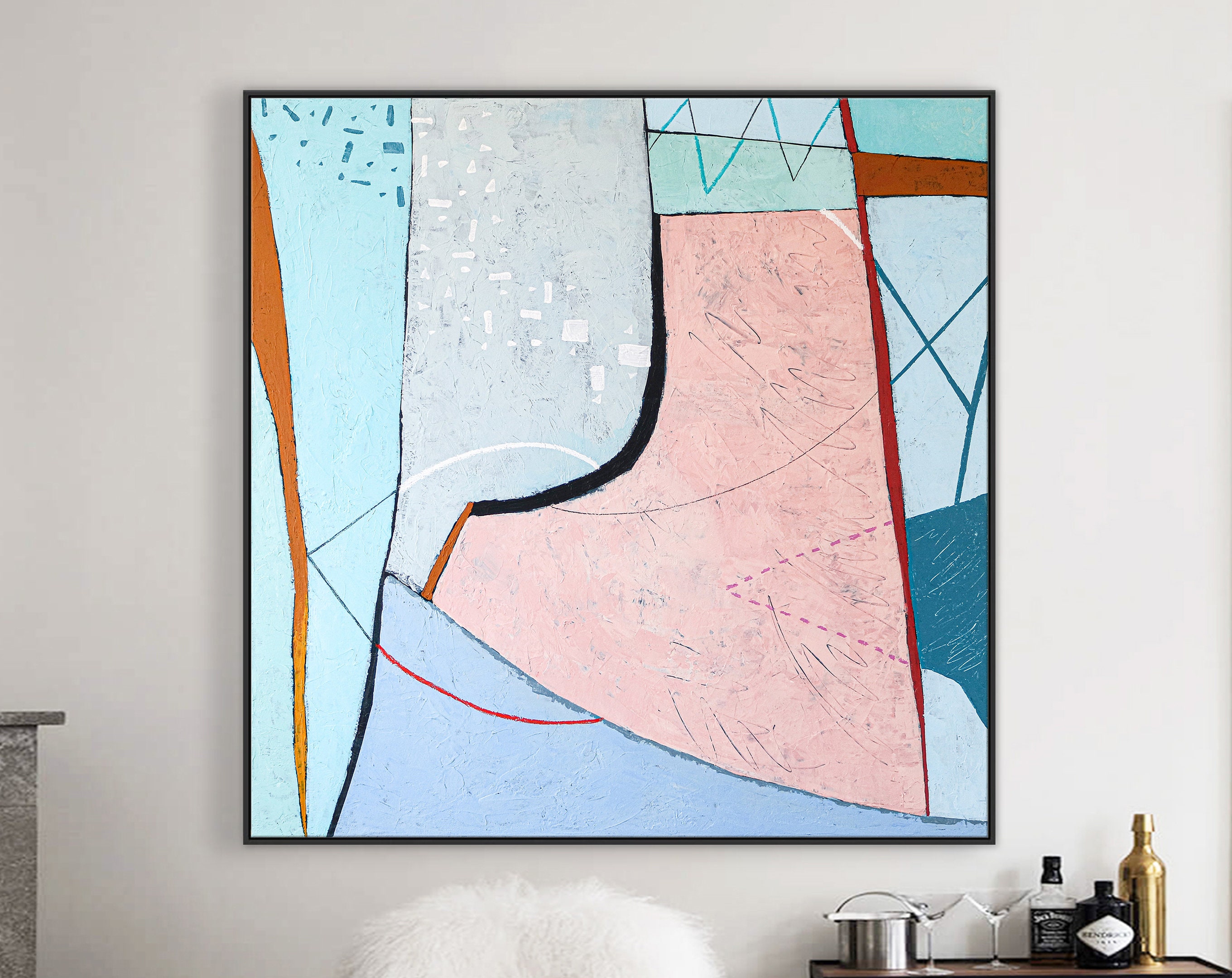 Fantastic Journey Through Delightful Large Abstract Original Acrylic Painting, Contemporary Modern Canvas Wall Art ｜ Ludens