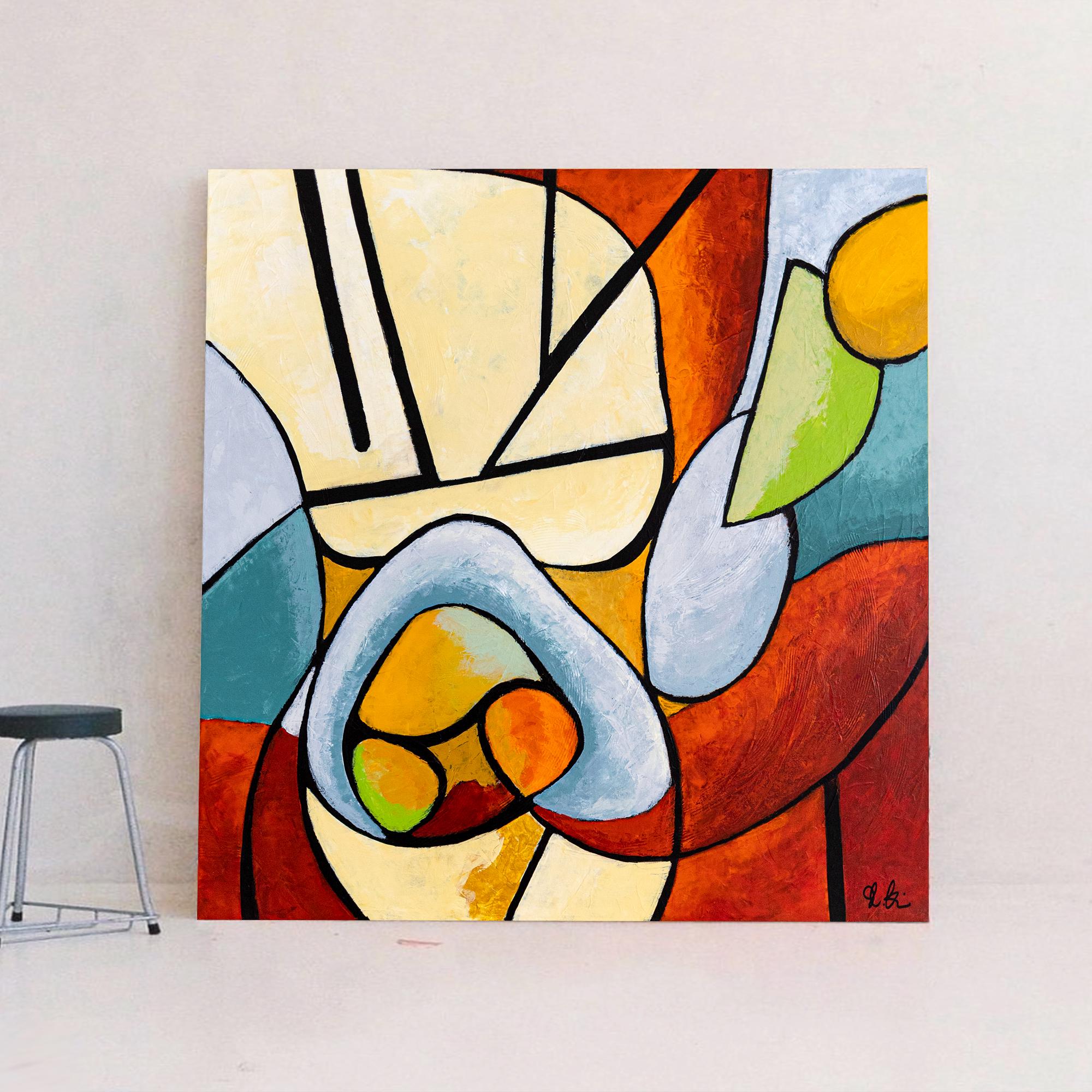 抽象画 – オリジナルウォールアート – キャンバスに描かれた