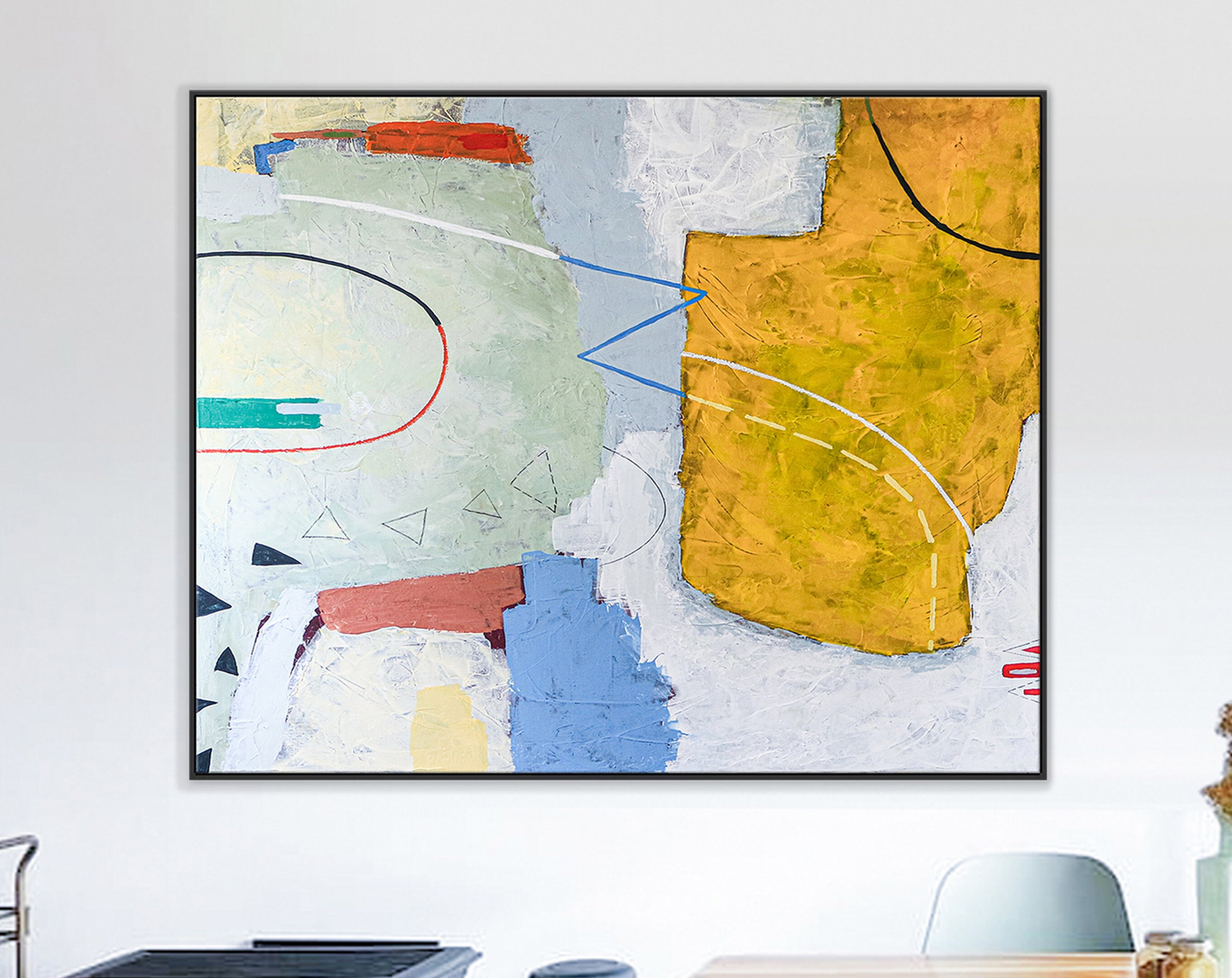 Large Original Abstract Acrylic Painting, Modern Contemporary Canvas Wall Art of Pastel Journey Away from Reality ｜ Travelogues II
