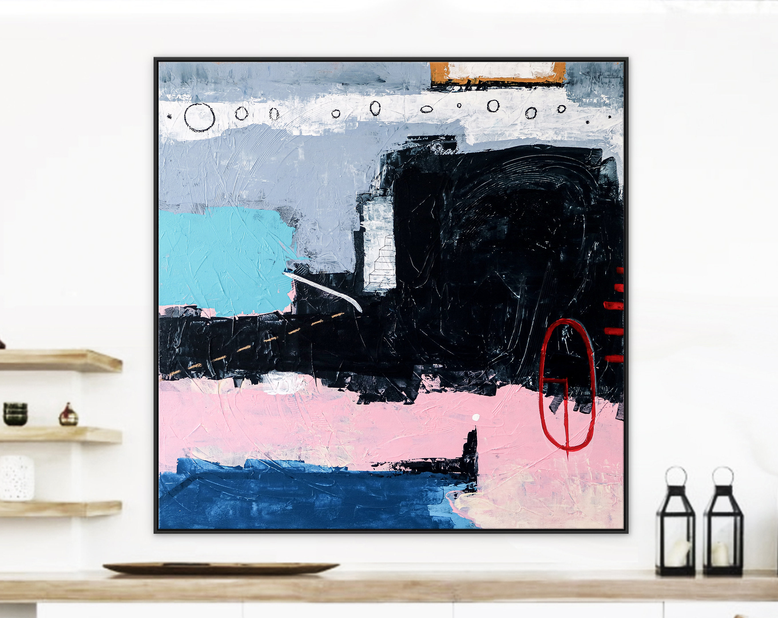 Large Original Abstract Acrylic Painting, Modern Colorful Canvas Wall Art Exploring Consciousness and the Quest for Liberation ｜ The Exit II