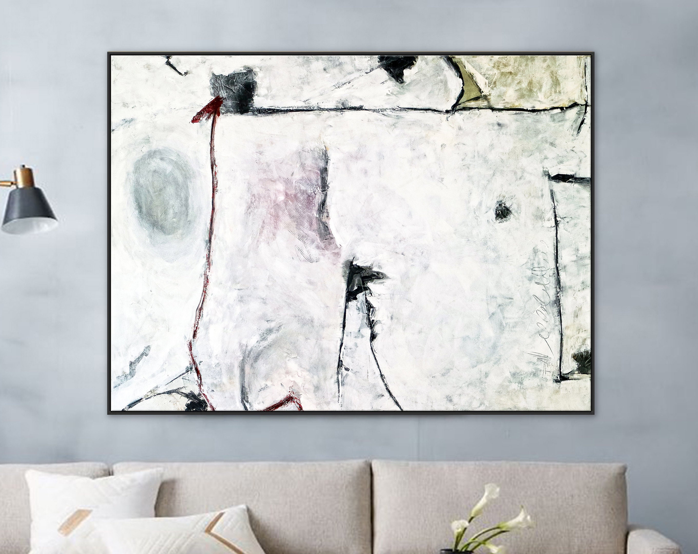 Imagining Ancient Legends of Original Abstract Acrylic Painting, Minimalist Large Modern Canvas Wall Art ｜ The myth