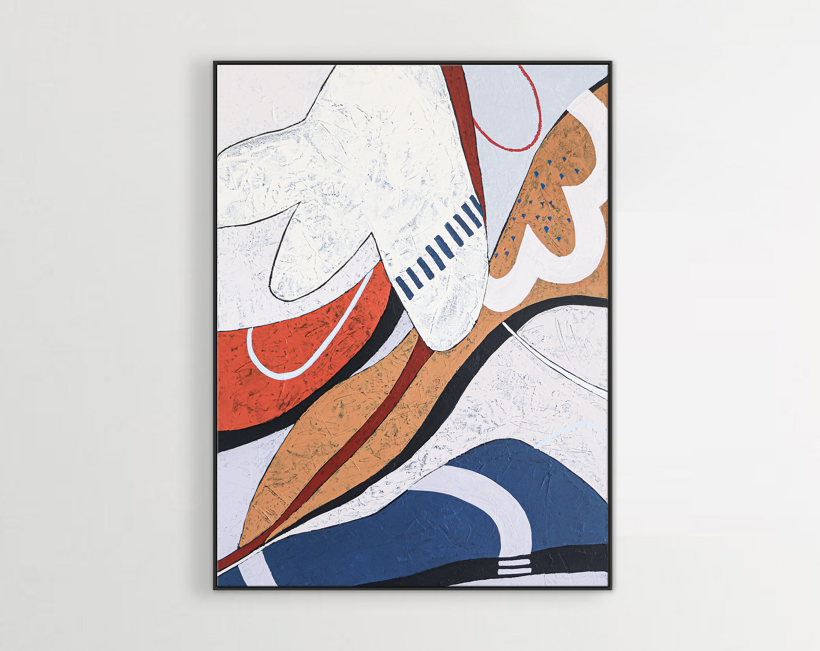 Capturing Melody in Large Abstract Original Acrylic Painting, Artistic Contemporary Modern Colorful Canvas Wall Art ｜ Song