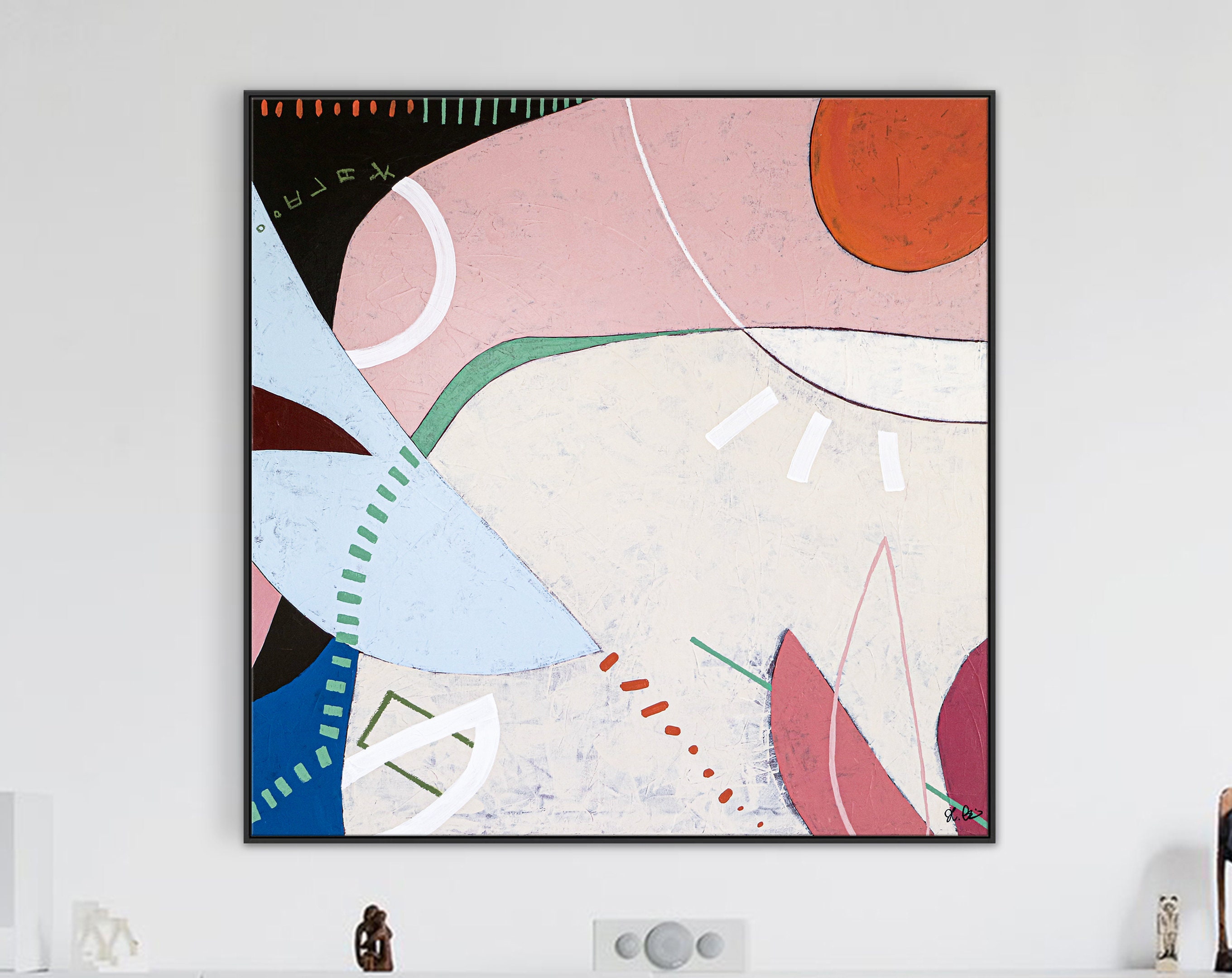 Modern Abstract Original Painting, Captivating Symphony of Colors and Curves in Canvas Wall Art ｜ Mond