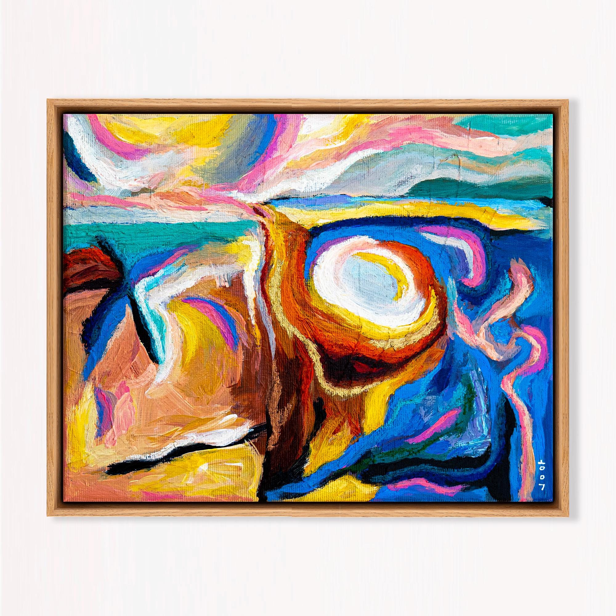 Vibrant Blue Bold Abstract Wall Art — Original Oil Painting