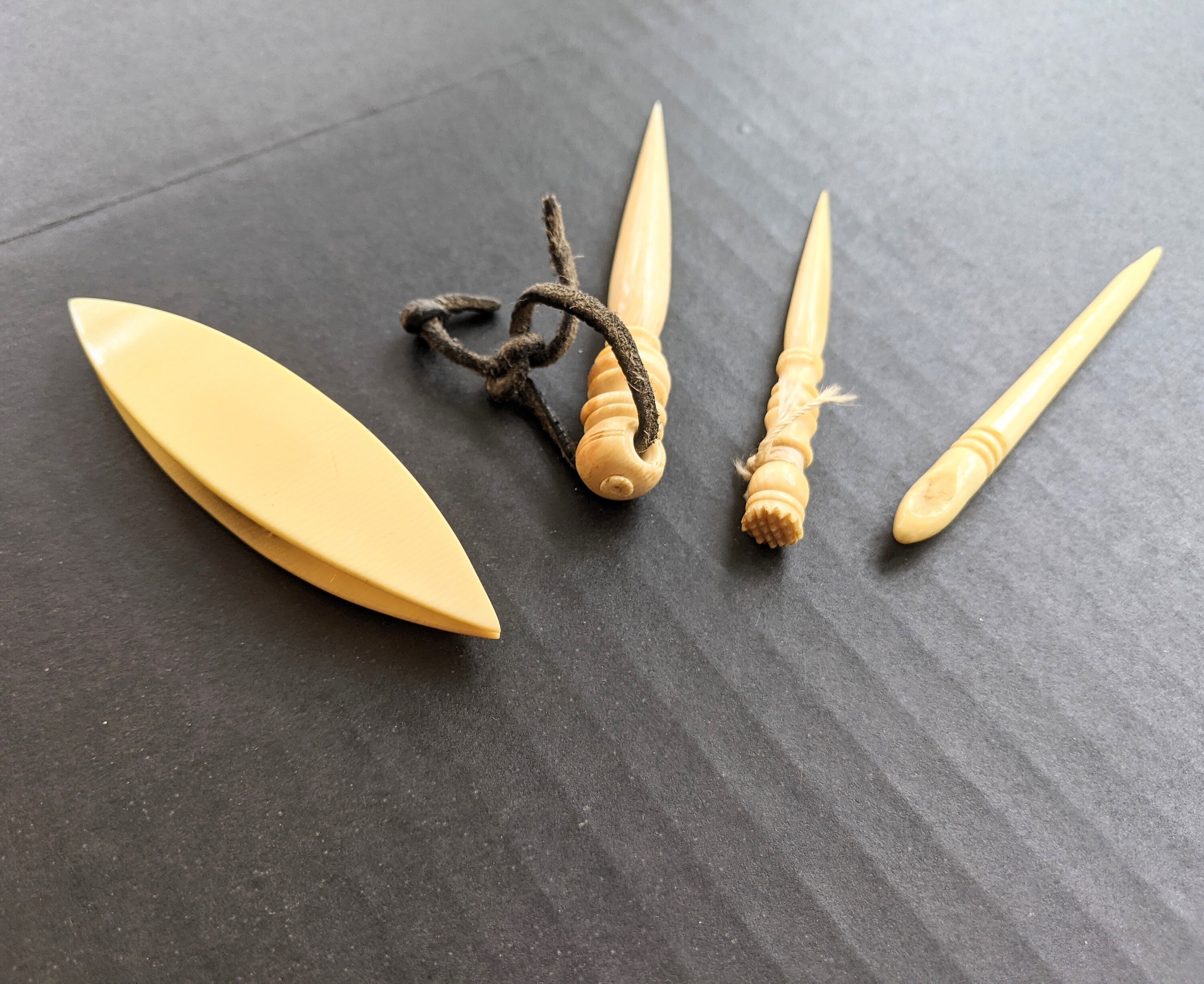 4 Antique Victorian Bone Sewing Bodkin Awl Stiletto Lace Etsy