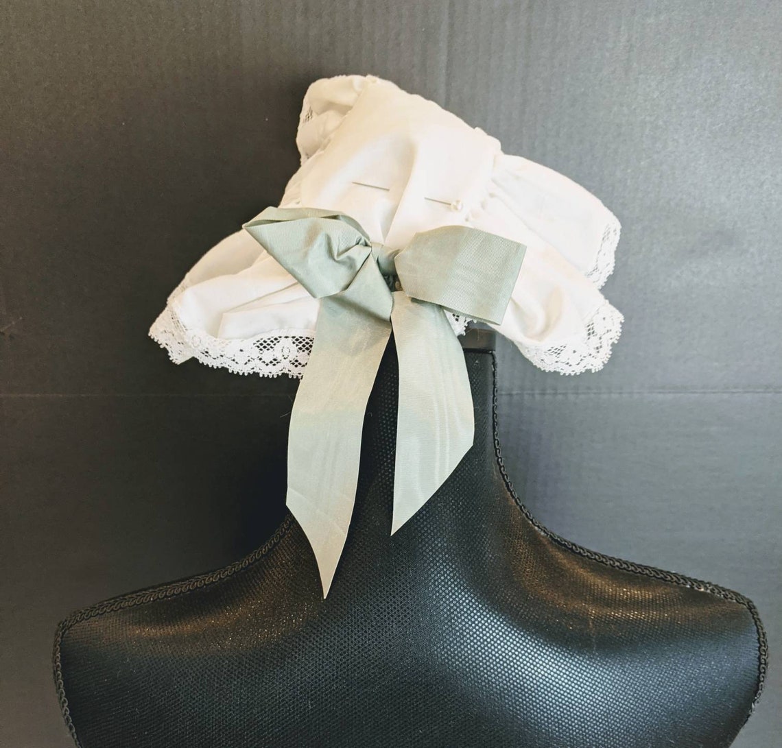 Vintage Lace Cotton Pinner Cap Colonial 18th Etsy