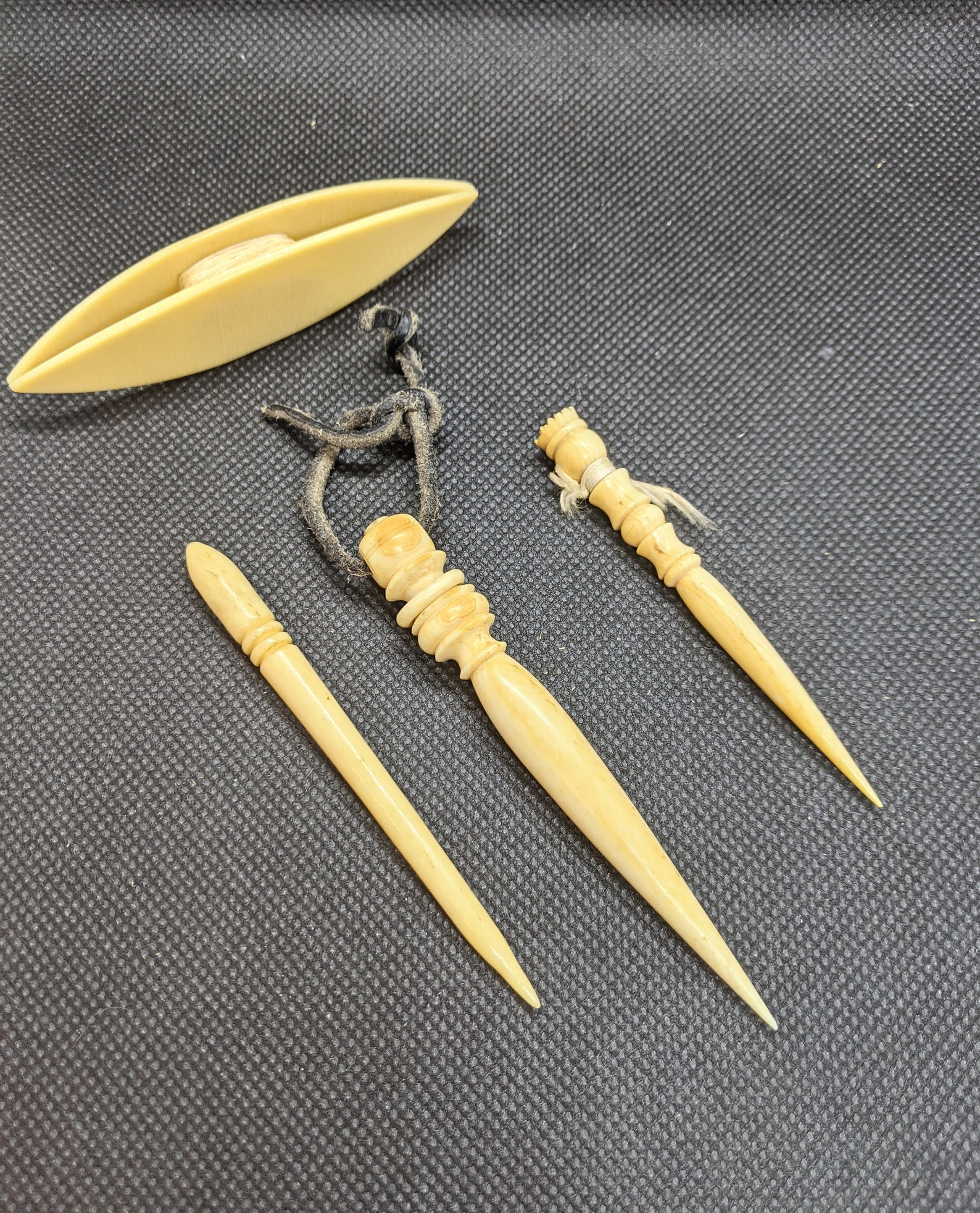 4 Antique Victorian Bone Sewing Bodkin Awl Stiletto Lace Etsy