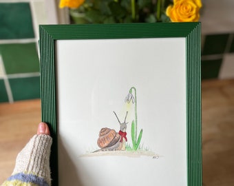 Original Snail Watercolour