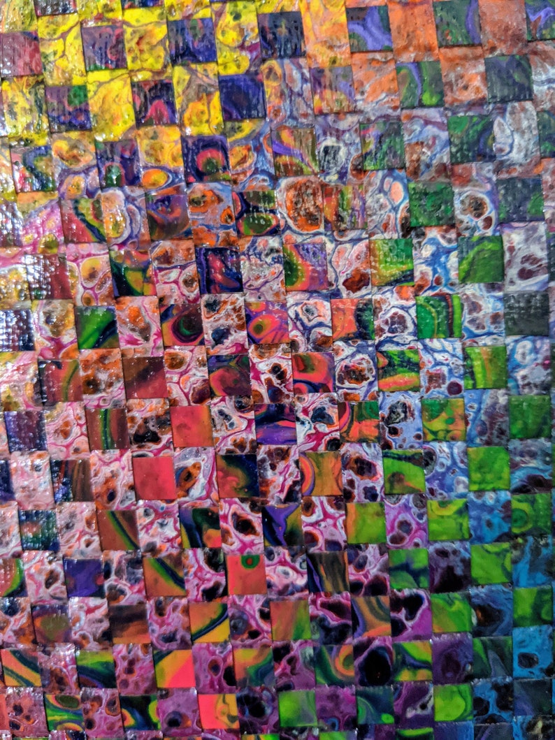 Rainbow Explosion Weaved Acrylic Painting