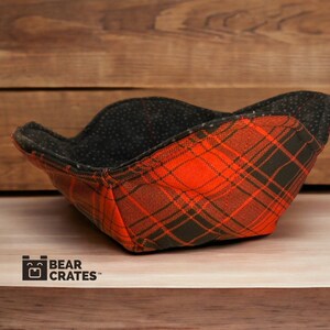 Red Plaid Bowl Cozy for Microwave, 100% Cotton, Premium Fabric, Dorm Essential, College Care Package Item, Teacher Gift