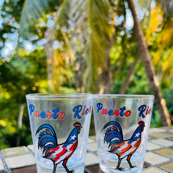 Puerto Rico Rocks Glasses Glass Puerto Rico Shot Glasses - Etsy