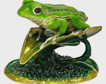 Small Green Frog Keepsake Urn for Ashes