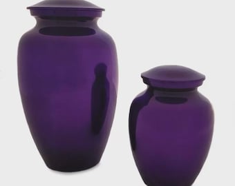 Deep Purple Adult Human Cremation Urn for Ashes, Large & Medium, Human or Pet