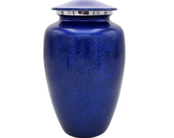 Midnight Blue Adult Cremation Urn for Ashes, Free Engraving