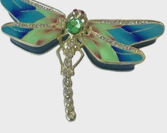 Small Blue and Green Dragonfly Cremation Urn for Ashes