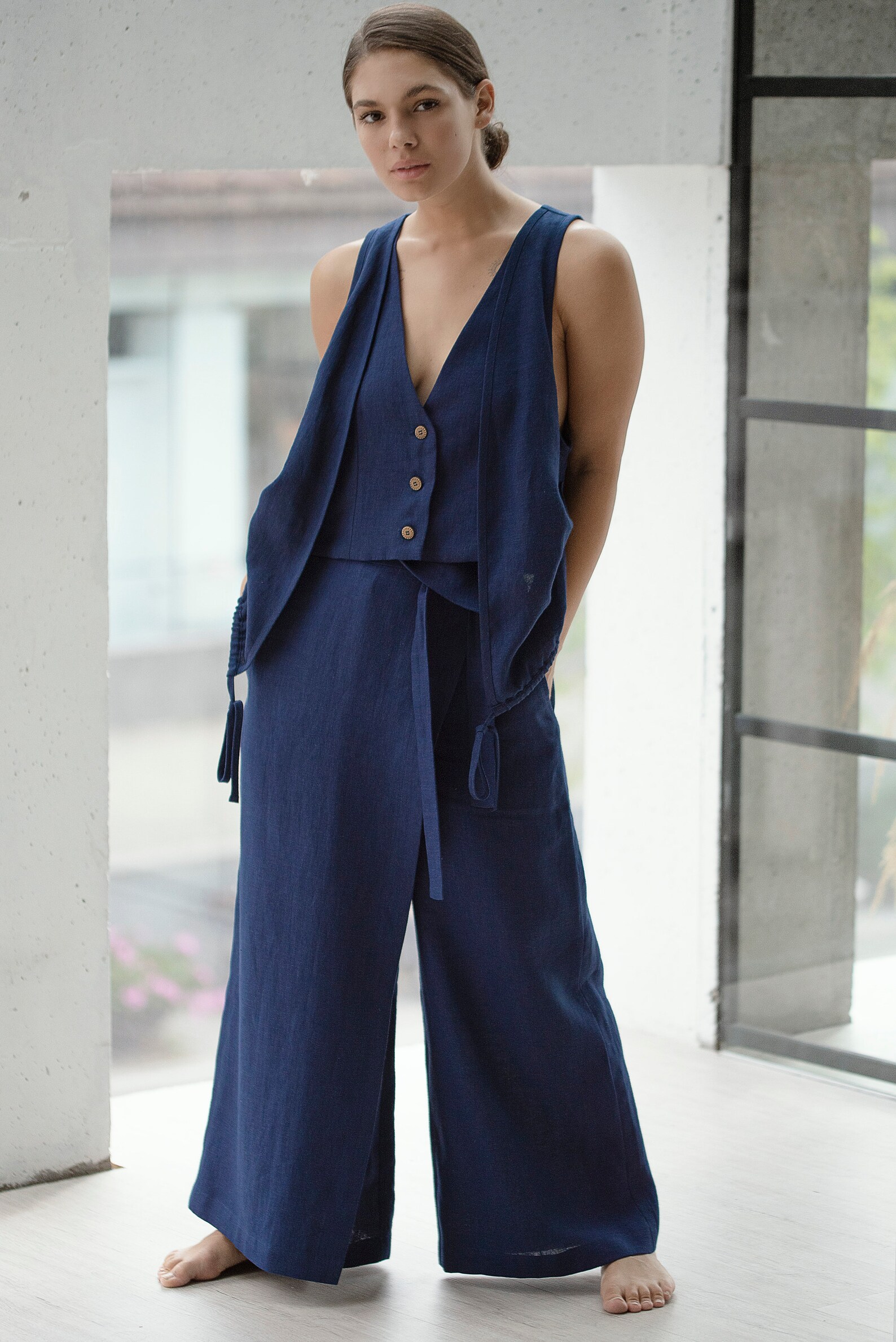 Linen Vest Women Linen Waistcoat Regency Waistcoat Victorian Etsy