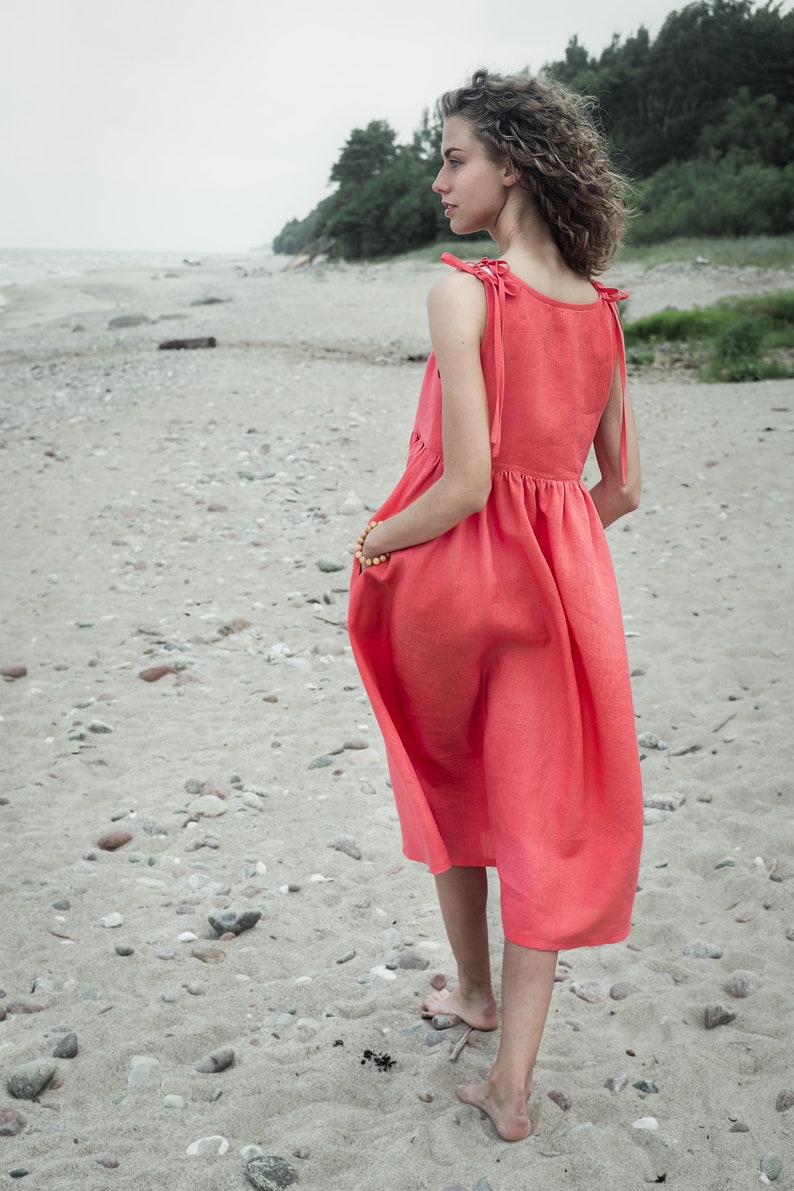 Pinafore – Sleeveless Linen Midi Dress