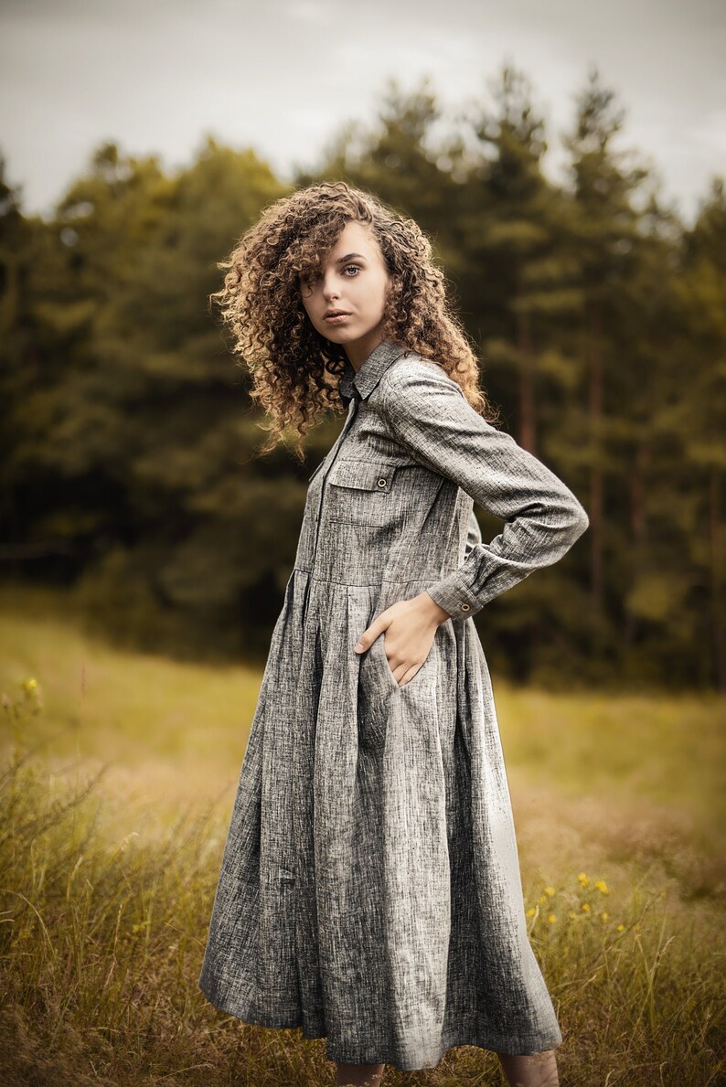 Maternity Clothes Nursing Dress Linen Midi Dress Peasant Dress Etsy