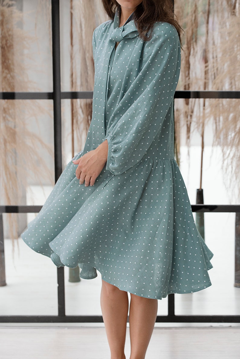 Linen Summer Dress Linen Midi Dress Lithuanian Linen Romantic Etsy