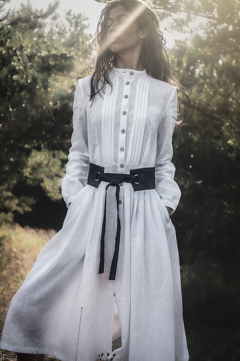 Navy blue belt Ladies belts Organic linen clothing Obi belt Etsy