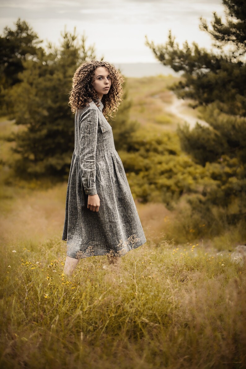 Maternity Clothes Nursing Dress Linen Midi Dress Peasant Dress Etsy