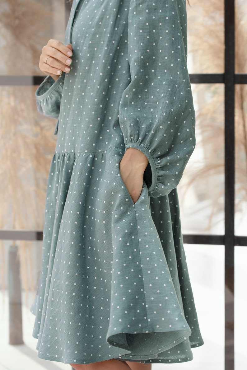 Linen Summer Dress Linen Midi Dress Lithuanian Linen Romantic Etsy