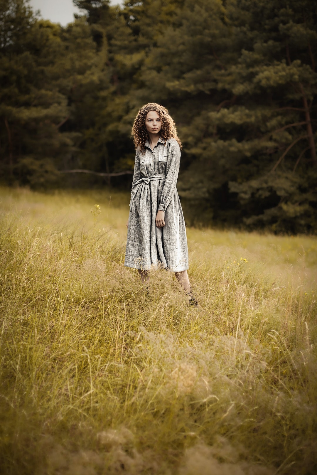 Maternity Clothes Nursing Dress Linen Midi Dress Peasant Dress Mommy