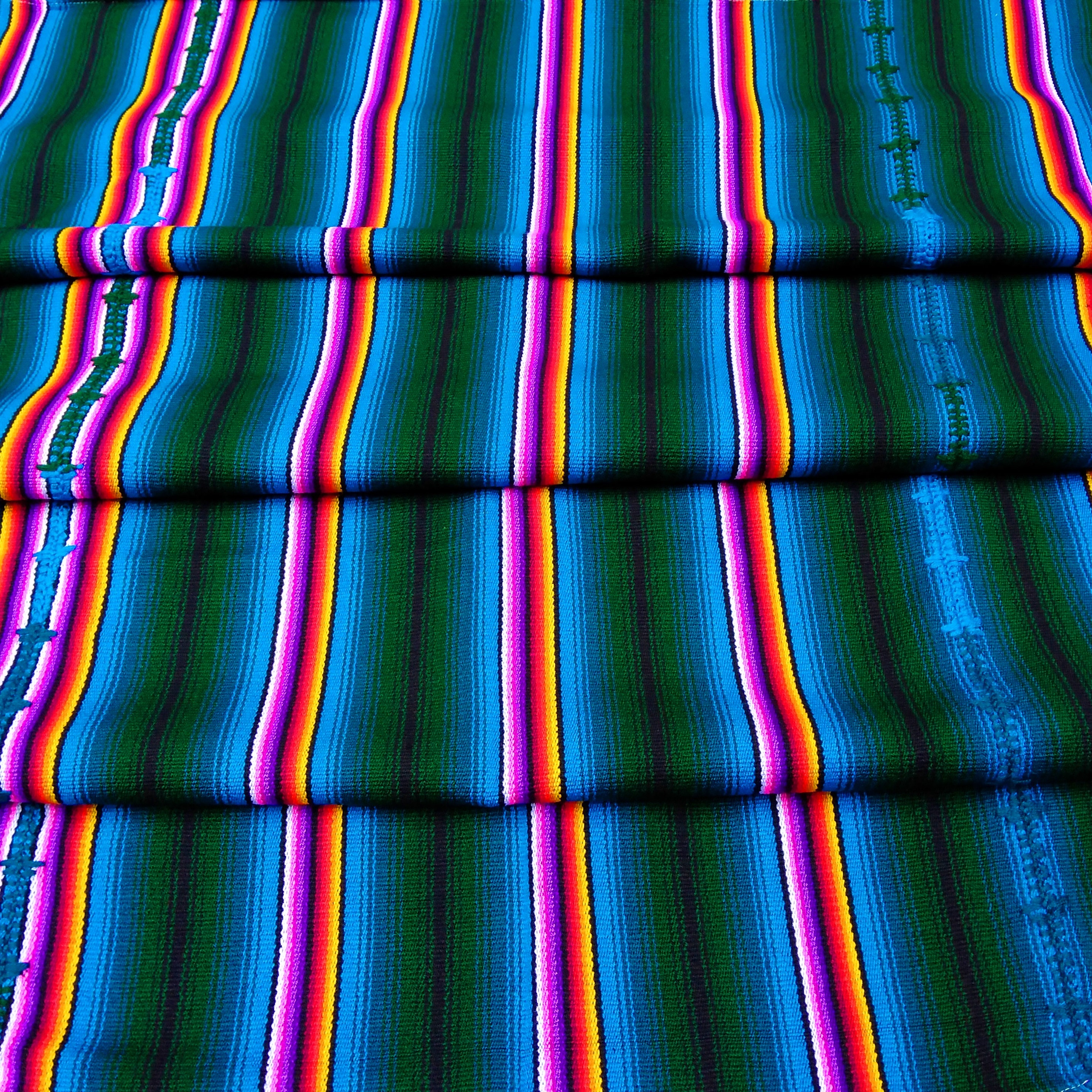 Guatemalan Colorful Blanket Throw / Large Striped Boho Picnic | Etsy