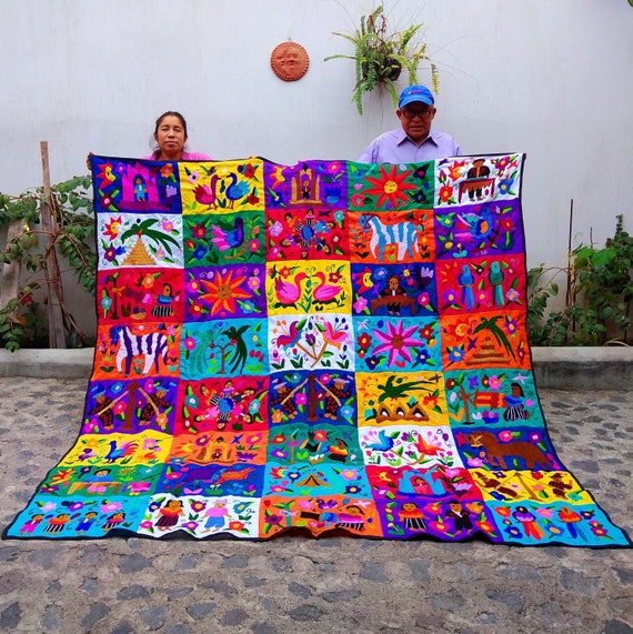GUATEMAYA. Large Embroidered Textile Wall Art Decor Guatemalan