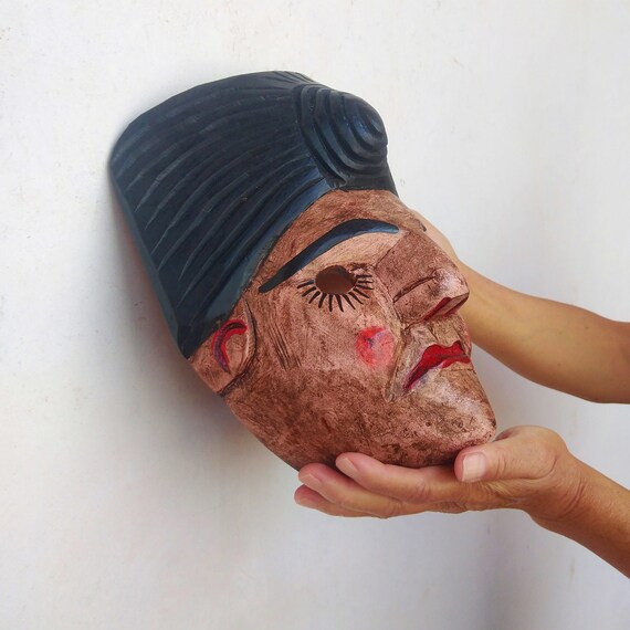 Maximon Wooden Mask Art Wall DecorDecorative Masks For WallGuatemalan Wooden Masks For WallTribal Mask Wall DecorVintage Wooden Mask