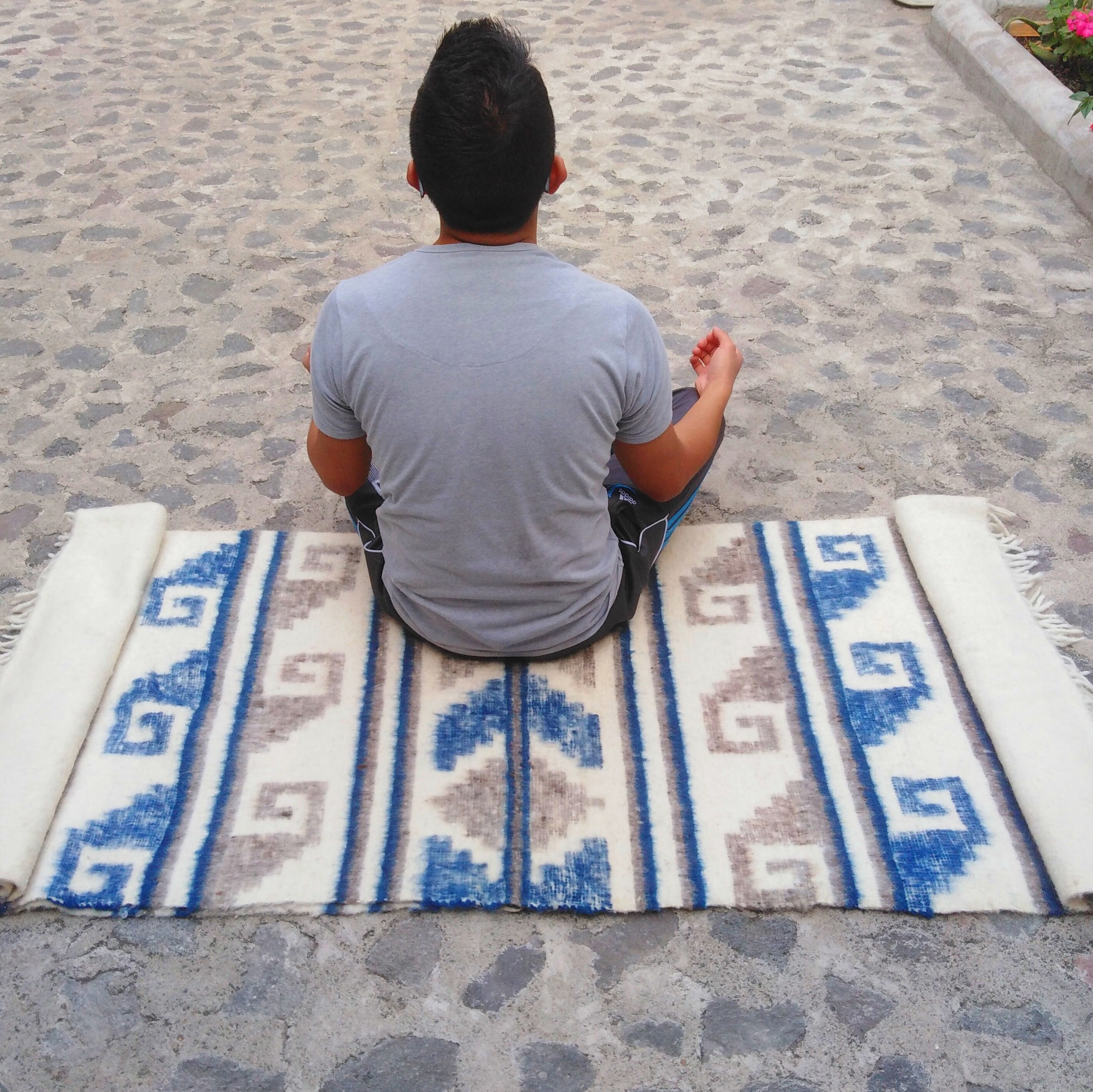 XOLAJAP. Blue and Gray Wool Soft Blanket Guatemalan Pure Etsy UK