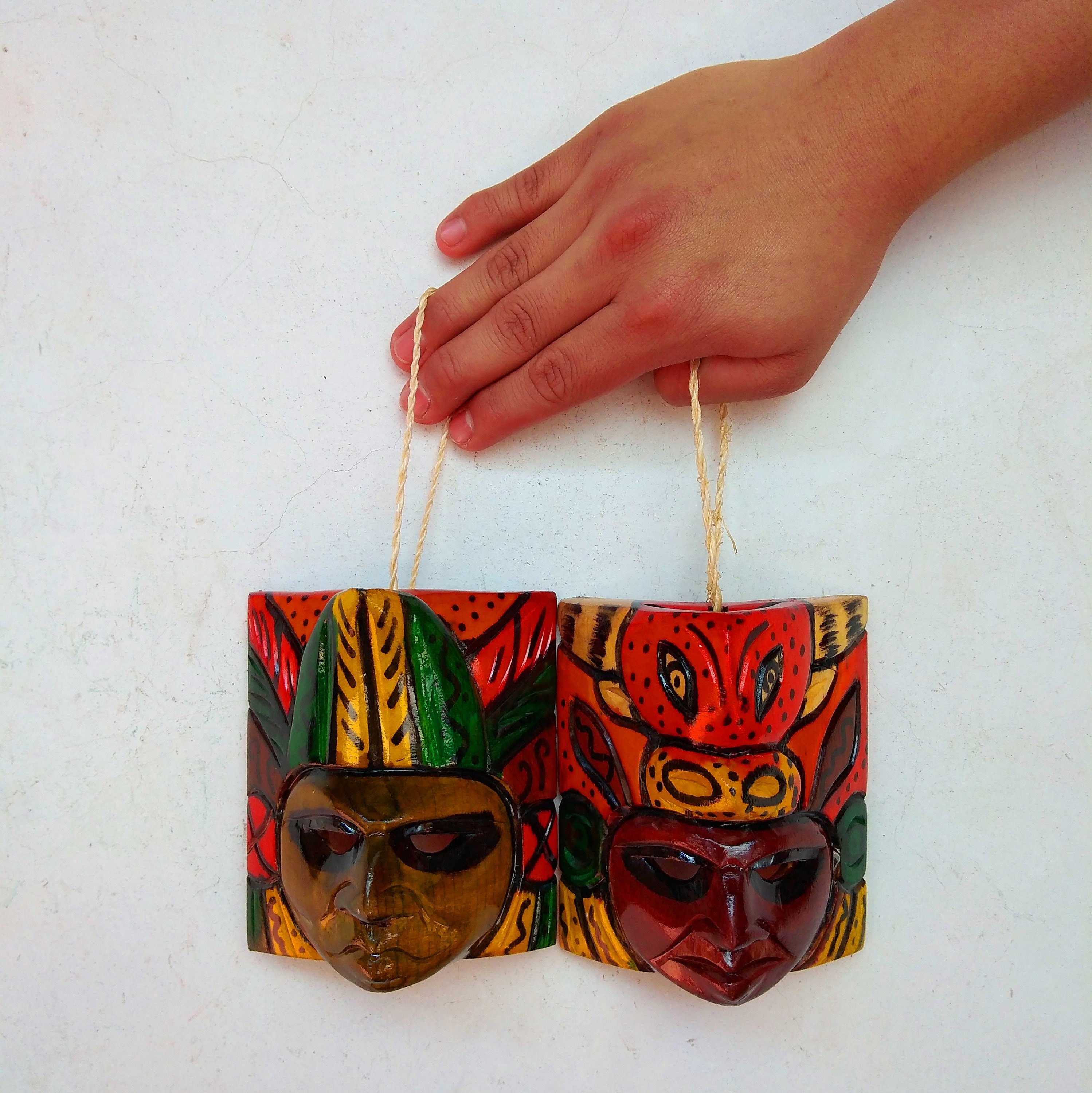 Small Painted Carved Wooden Mask / Guatemalan Wooden Masks For Etsy