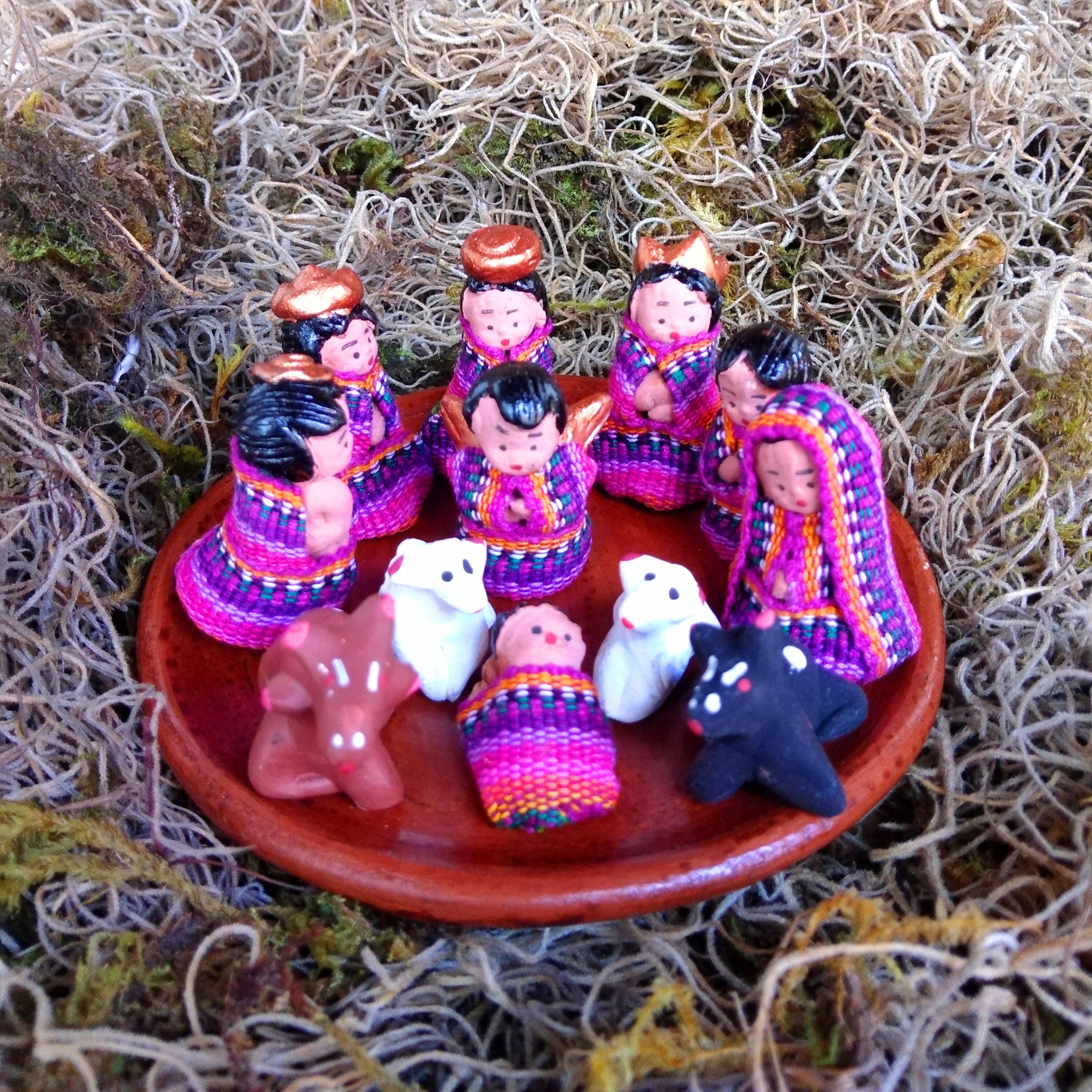 Guatemalan Handmade Nativity Set of 12 Figures dressed in Etsy