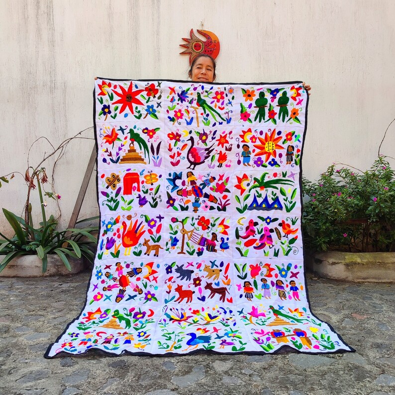 Hand Embroidered Fabric Wall Hanging Art Decor Large Etsy