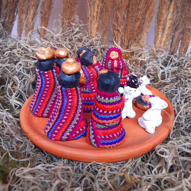 Colorful Nativity Set / Nativity Scene Set / Ceramic Nativity Etsy