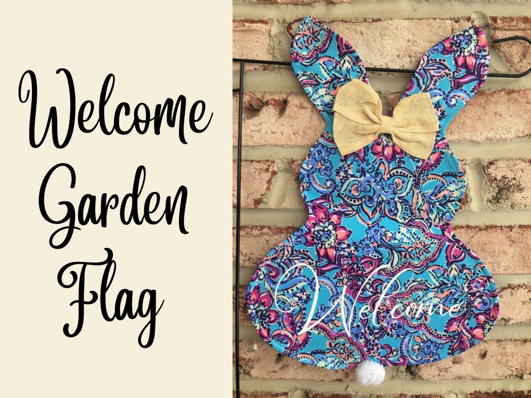 Lily Easter Bunny Garden Flag Floral Pattern Mailbox Etsy