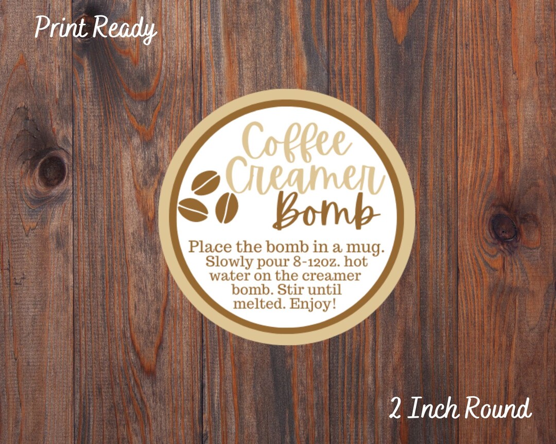Printable Coffee Creamer Hot Water Holiday Hot Cocoa Bomb Gift Tags Hot
