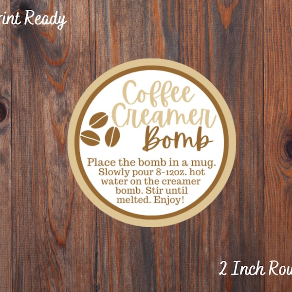 Printable Coffee Creamer Hot Water Holiday Hot Cocoa Bomb Gift Tags | Hot Chocolate Bomb Labels | Cocoa Bomb Instructions | Avery Labels